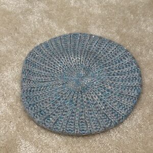 Blue and Silver Sequin Winter Beret